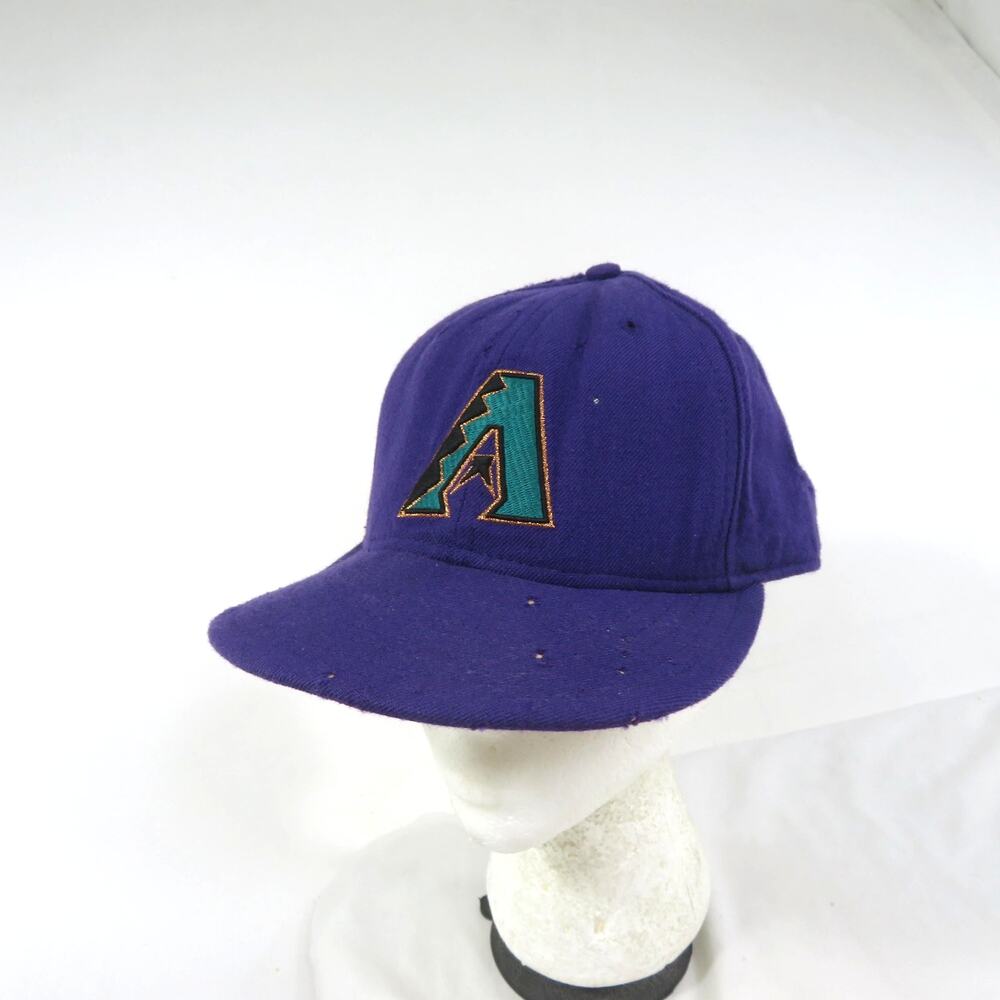 90s AZ Diamondbacks New Era 59 Fifty Hat Baseball Purple Fitted Sz 7.5 7 1/2
